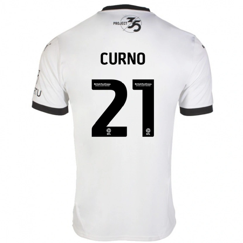 Danxen Mænd Maddi Curno #21 Hvid Sort Udebane Spillertrøjer 2024/25 Trøje T-Shirt