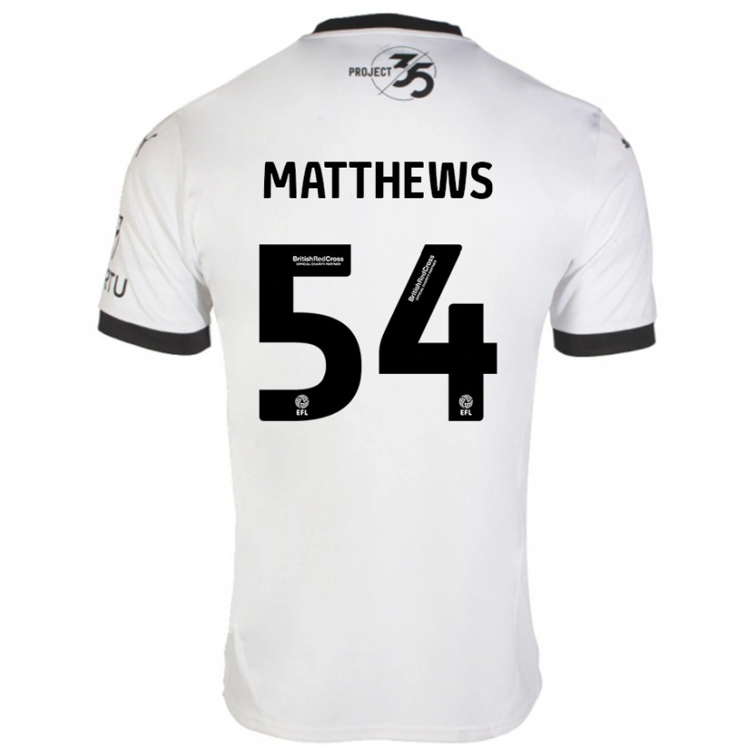 Danxen Mænd Jack Matthews #54 Hvid Sort Udebane Spillertrøjer 2024/25 Trøje T-Shirt