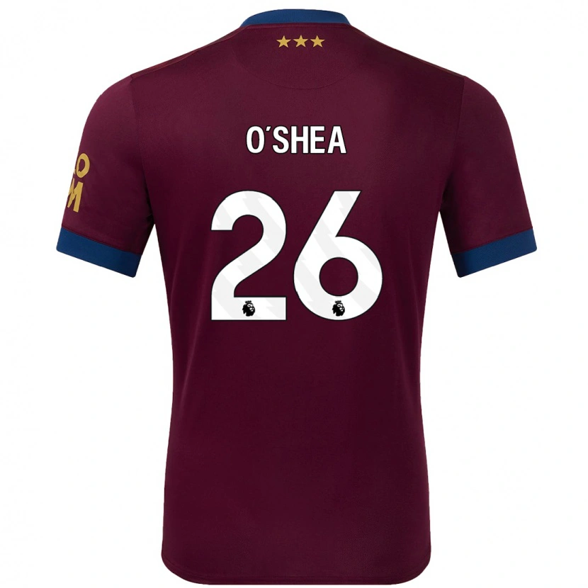 Danxen Mænd Dara O'shea #26 Brun Udebane Spillertrøjer 2024/25 Trøje T-Shirt