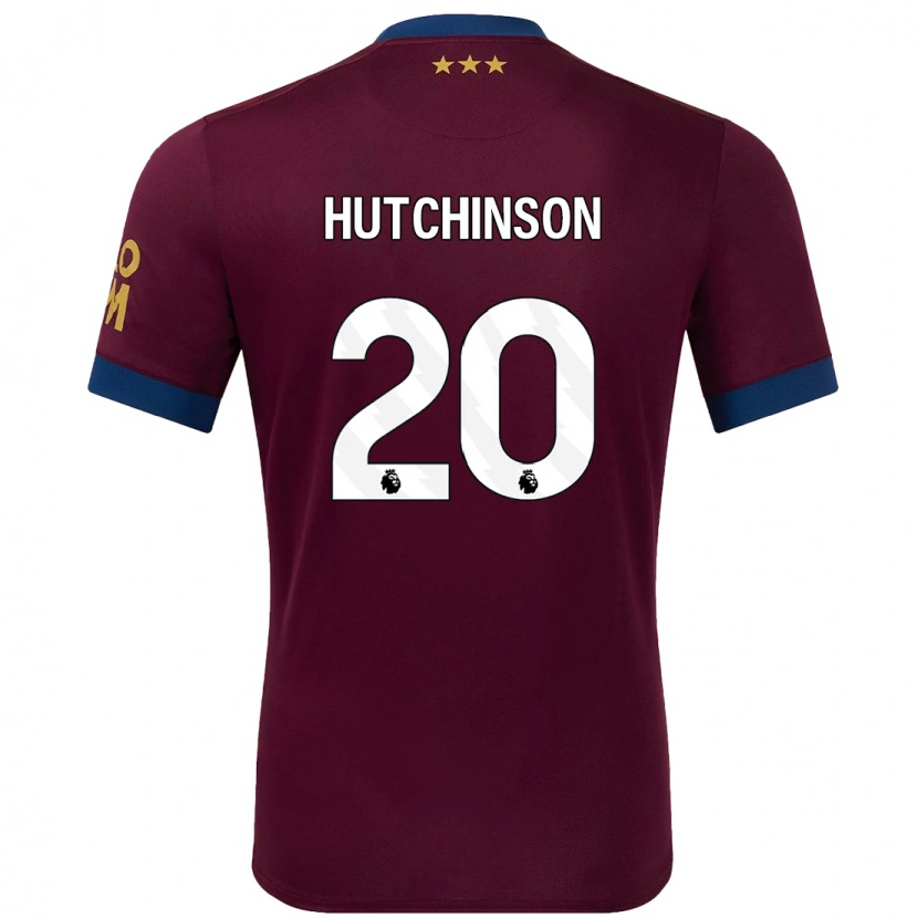 Danxen Mænd Omari Hutchinson #20 Brun Udebane Spillertrøjer 2024/25 Trøje T-Shirt
