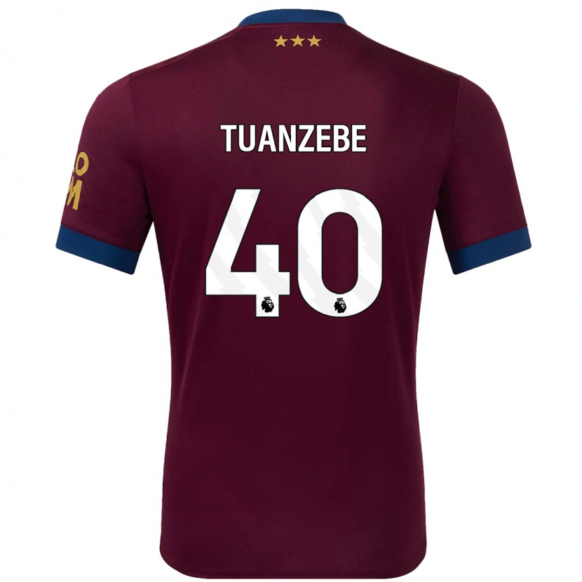 Danxen Mænd Axel Tuanzebe #40 Brun Udebane Spillertrøjer 2024/25 Trøje T-Shirt