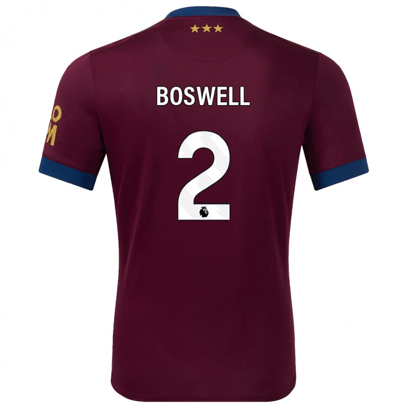 Danxen Mænd Maria Boswell #2 Brun Udebane Spillertrøjer 2024/25 Trøje T-Shirt