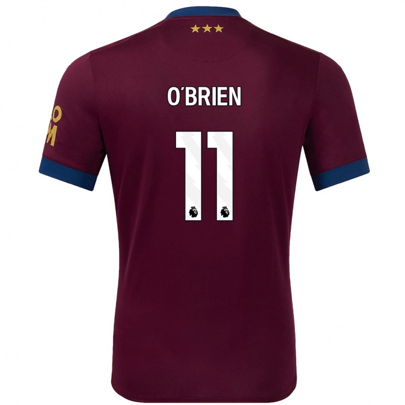 Danxen Mænd Lucy O'brien #11 Brun Udebane Spillertrøjer 2024/25 Trøje T-Shirt