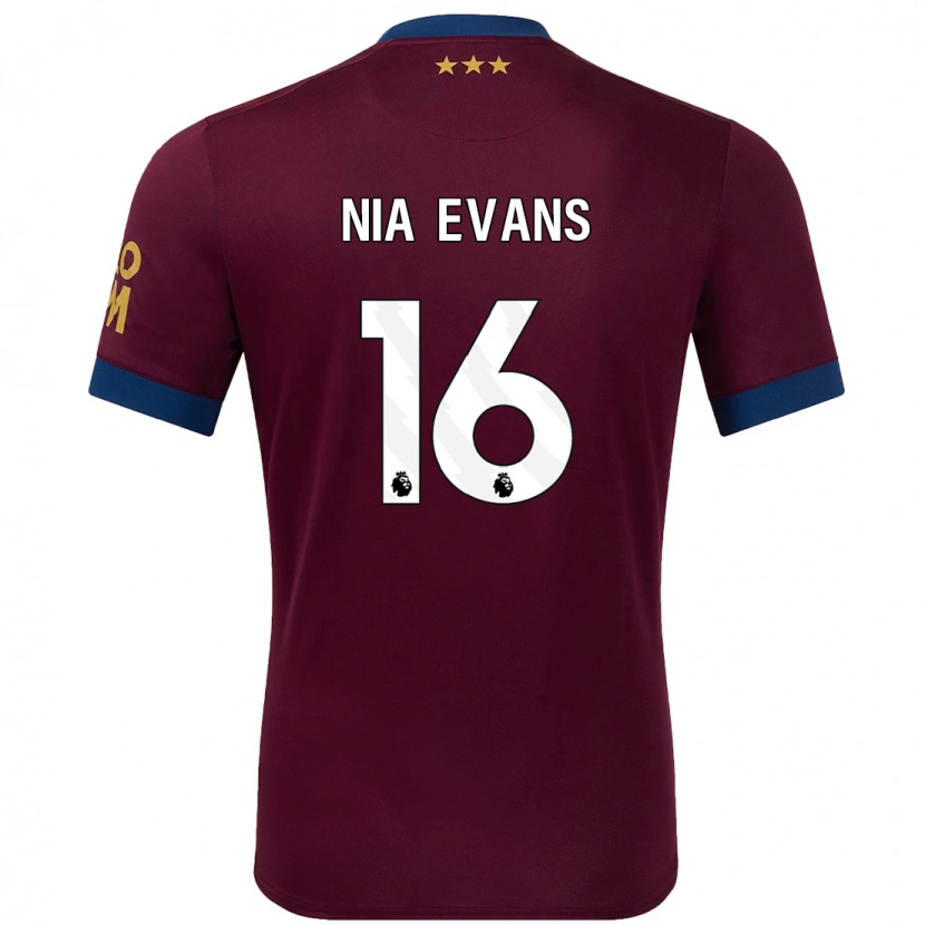 Danxen Mænd Nia Evans #16 Brun Udebane Spillertrøjer 2024/25 Trøje T-Shirt