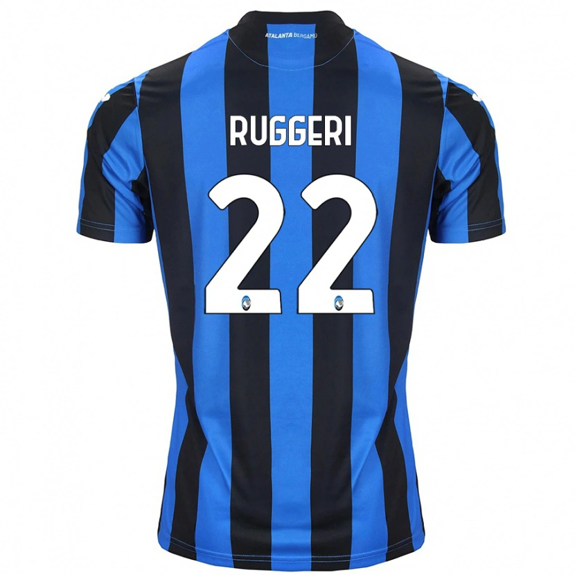 Danxen Kvinder Matteo Ruggeri #22 Blå Sort Hjemmebane Spillertrøjer 2024/25 Trøje T-Shirt