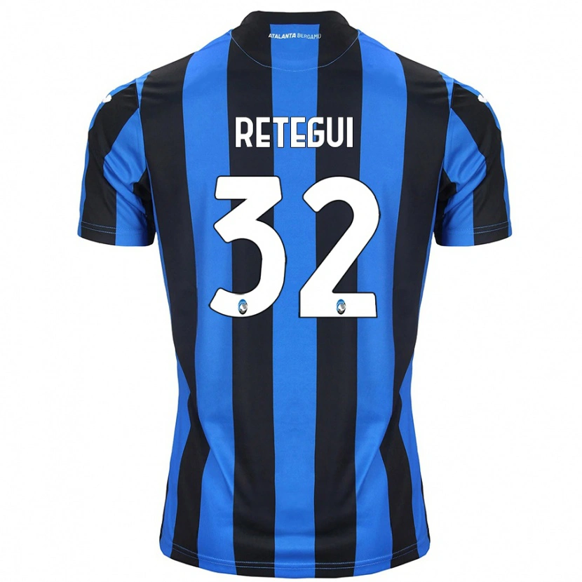Danxen Kvinder Mateo Retegui #32 Blå Sort Hjemmebane Spillertrøjer 2024/25 Trøje T-Shirt