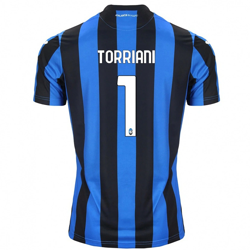 Danxen Kvinder Andrea Torriani #1 Blå Sort Hjemmebane Spillertrøjer 2024/25 Trøje T-Shirt