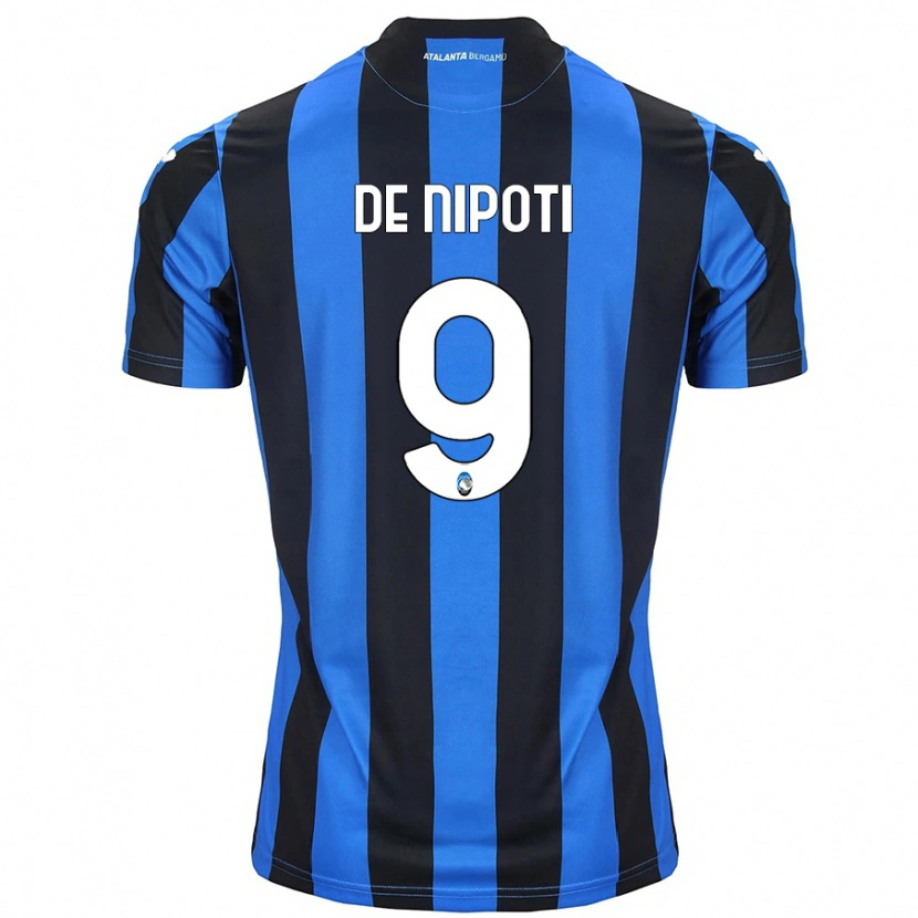 Danxen Kvinder Tommaso De Nipoti #9 Blå Sort Hjemmebane Spillertrøjer 2024/25 Trøje T-Shirt