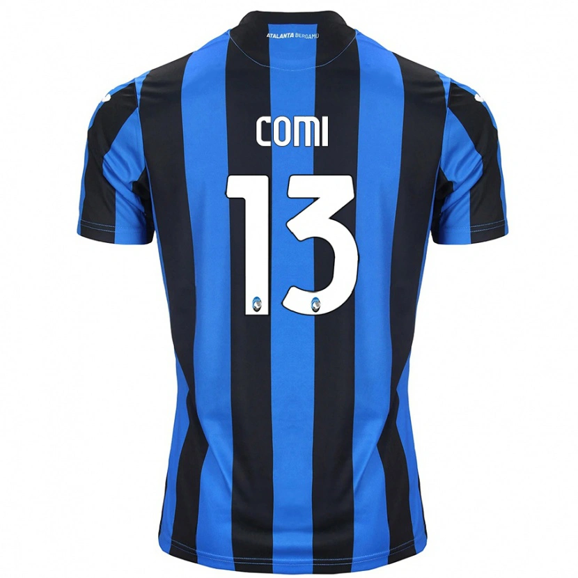 Danxen Kvinder Pietro Comi #13 Blå Sort Hjemmebane Spillertrøjer 2024/25 Trøje T-Shirt