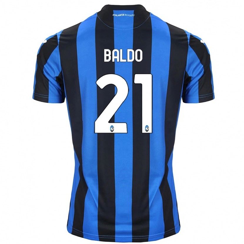 Danxen Kvinder Nicolò Baldo #21 Blå Sort Hjemmebane Spillertrøjer 2024/25 Trøje T-Shirt