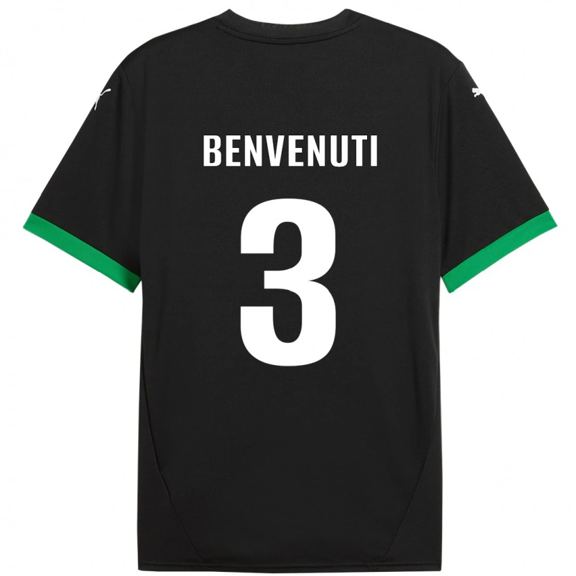 Danxen Kvinder Tommaso Benvenuti #3 Sort Mørkegrøn Hjemmebane Spillertrøjer 2024/25 Trøje T-Shirt