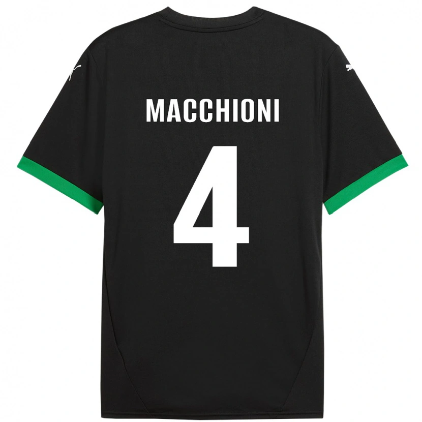 Danxen Kvinder Tommaso Macchioni #4 Sort Mørkegrøn Hjemmebane Spillertrøjer 2024/25 Trøje T-Shirt