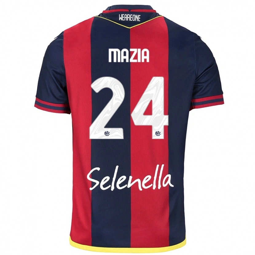 Danxen Kvinder Andrea Mazia #24 Rød Kongeblå Hjemmebane Spillertrøjer 2024/25 Trøje T-Shirt