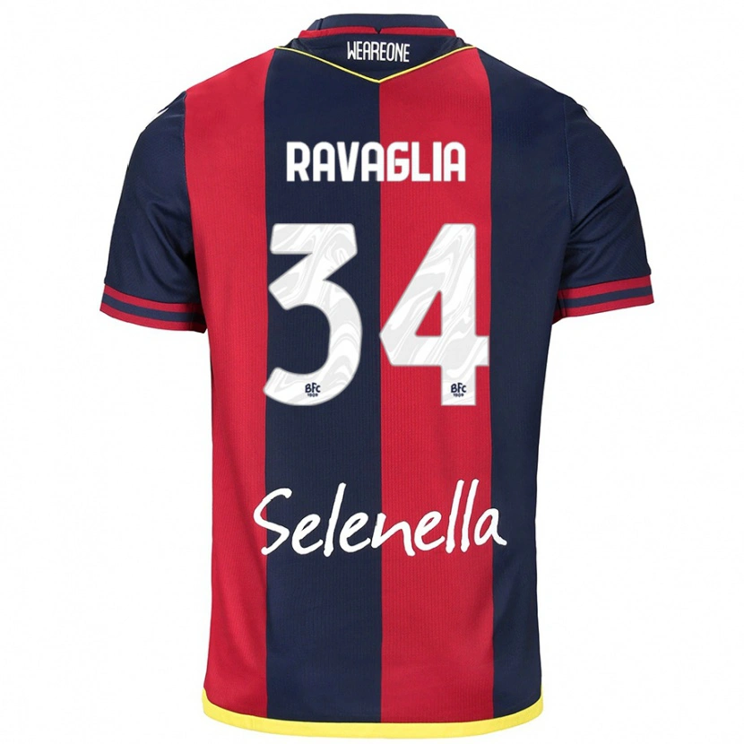 Danxen Kvinder Federico Ravaglia #34 Rød Kongeblå Hjemmebane Spillertrøjer 2024/25 Trøje T-Shirt