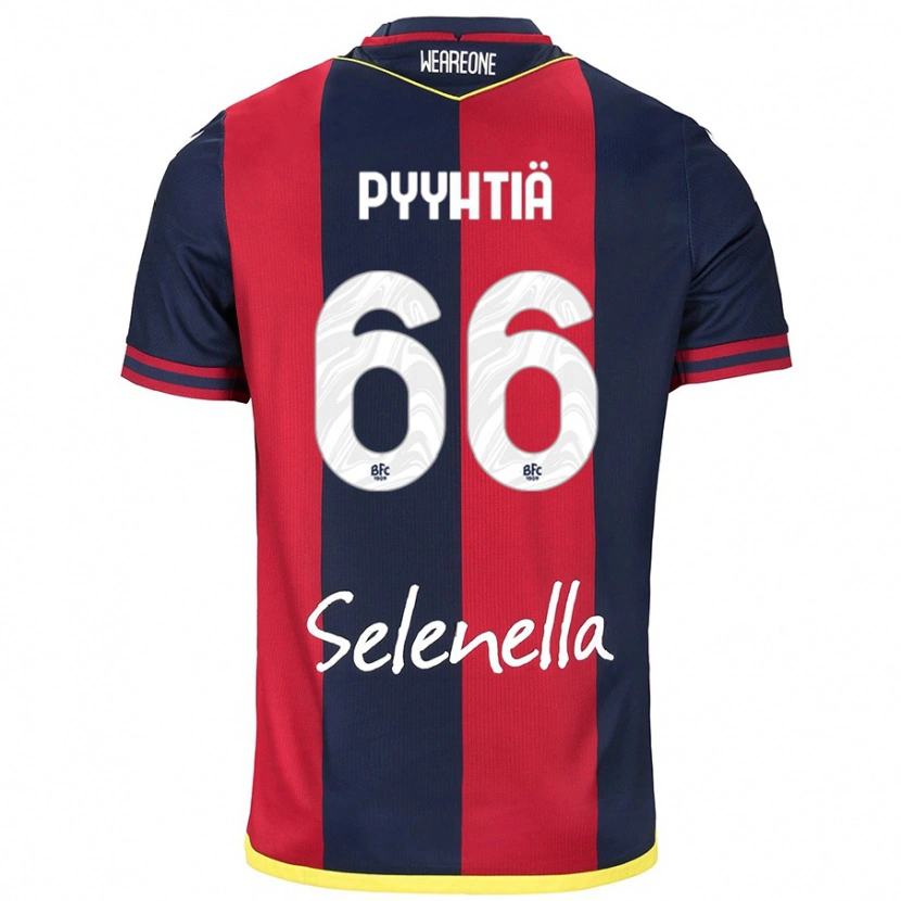 Danxen Kvinder Niklas Pyyhtiä #66 Rød Kongeblå Hjemmebane Spillertrøjer 2024/25 Trøje T-Shirt