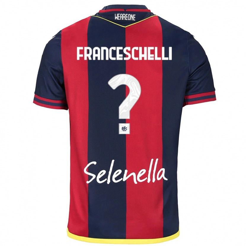 Danxen Kvinder Matteo Franceschelli #0 Rød Kongeblå Hjemmebane Spillertrøjer 2024/25 Trøje T-Shirt