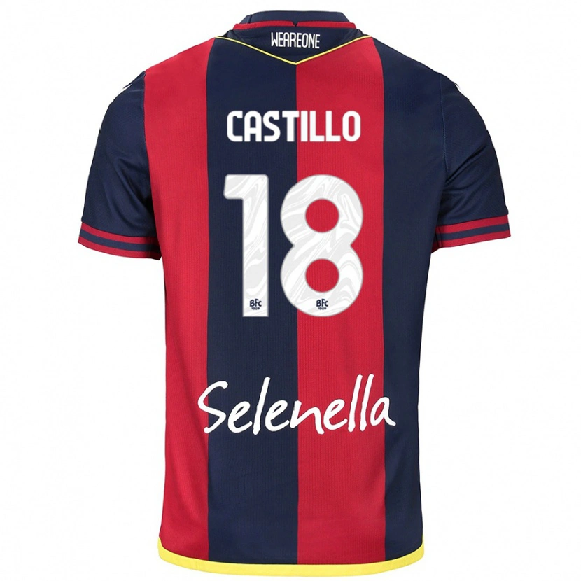 Danxen Kvinder Tomas Castillo #18 Rød Kongeblå Hjemmebane Spillertrøjer 2024/25 Trøje T-Shirt