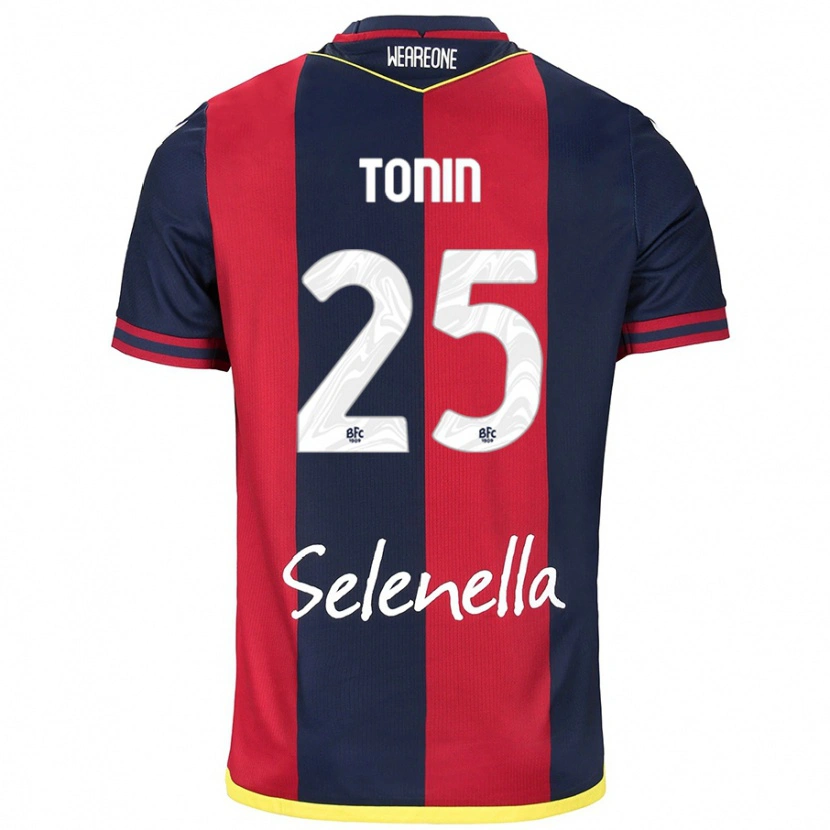 Danxen Kvinder Federico Tonin #25 Rød Kongeblå Hjemmebane Spillertrøjer 2024/25 Trøje T-Shirt