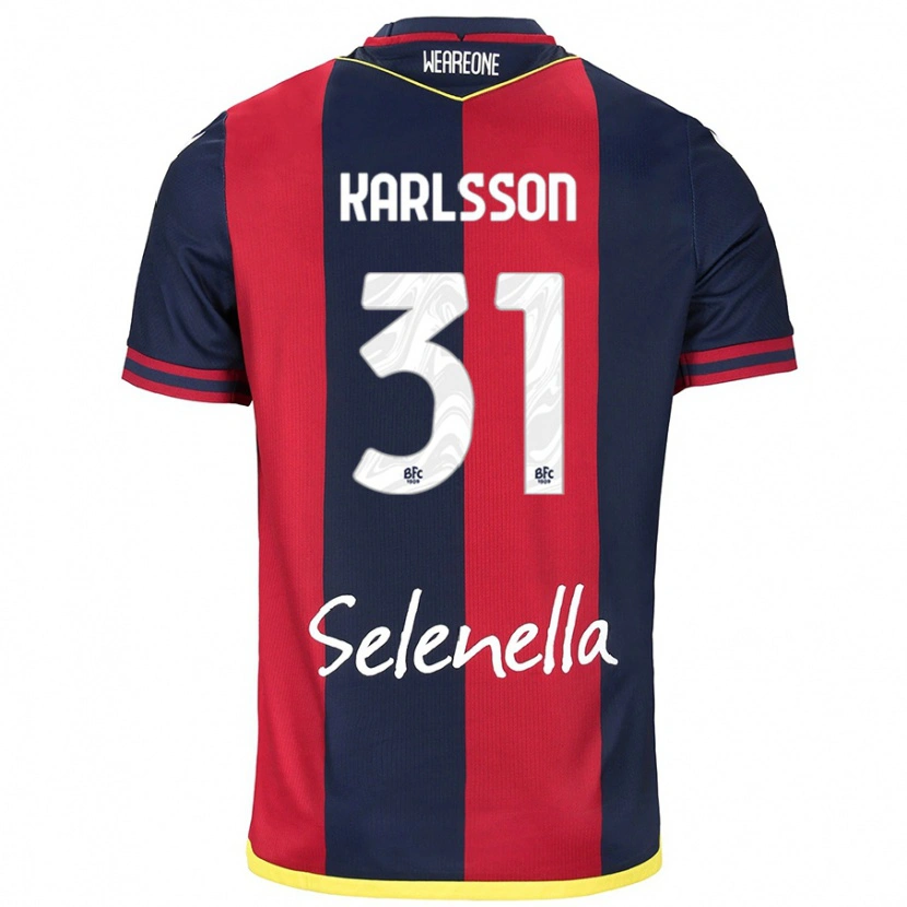 Danxen Kvinder Kazper Karlsson #31 Rød Kongeblå Hjemmebane Spillertrøjer 2024/25 Trøje T-Shirt