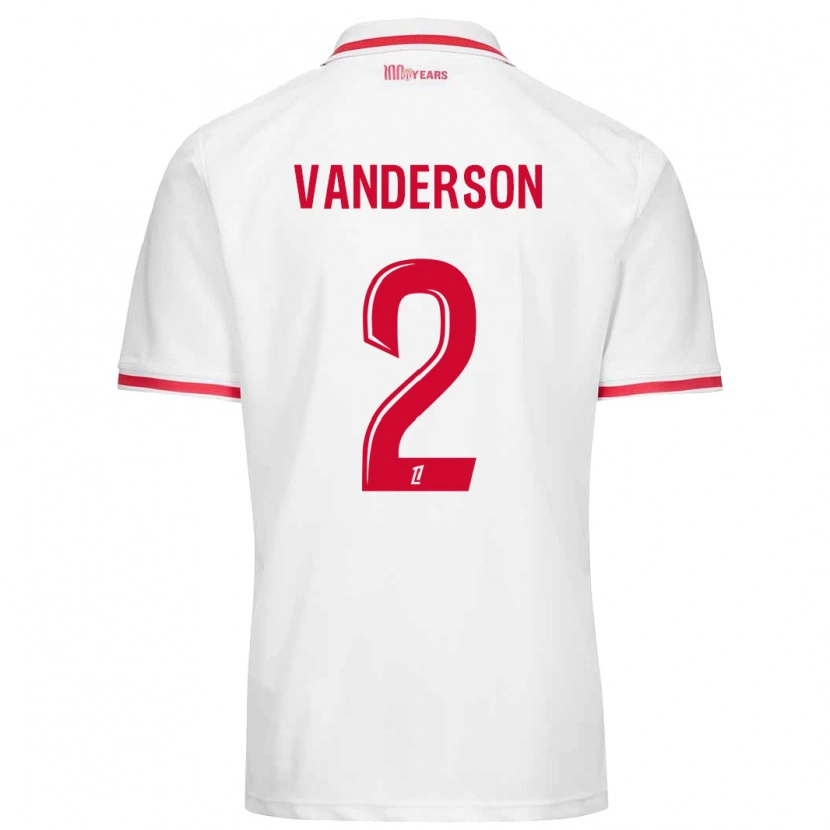 Danxen Kvinder Vanderson #2 Hvid Rød Hjemmebane Spillertrøjer 2024/25 Trøje T-Shirt