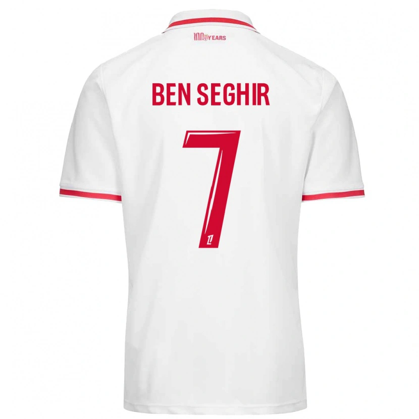 Danxen Kvinder Eliesse Ben Seghir #7 Hvid Rød Hjemmebane Spillertrøjer 2024/25 Trøje T-Shirt
