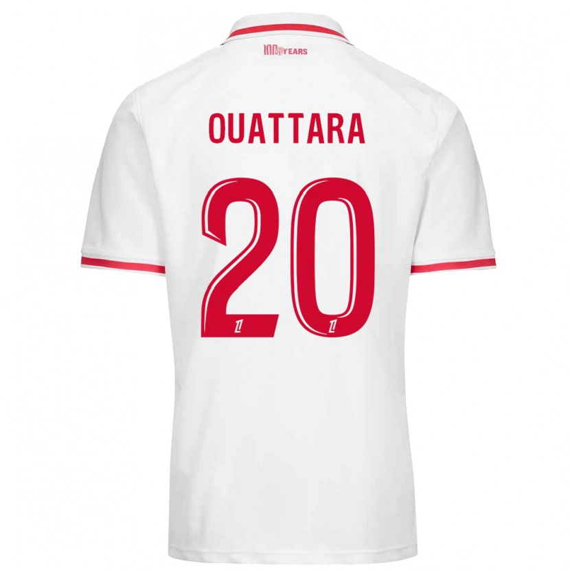 Danxen Kvinder Kassoum Ouattara #20 Hvid Rød Hjemmebane Spillertrøjer 2024/25 Trøje T-Shirt