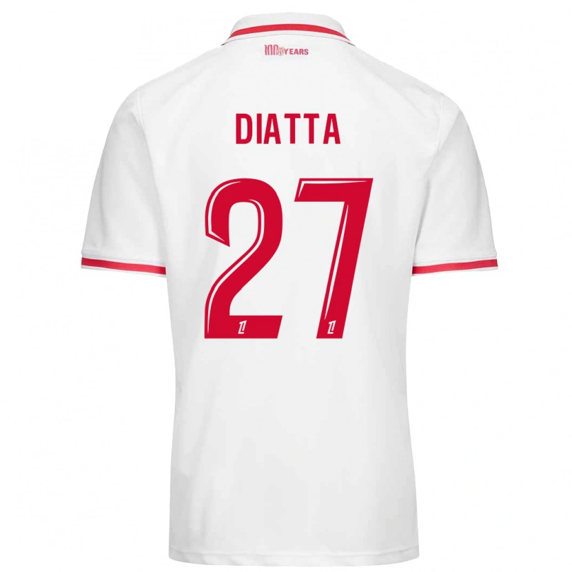 Danxen Kvinder Krépin Diatta #27 Hvid Rød Hjemmebane Spillertrøjer 2024/25 Trøje T-Shirt