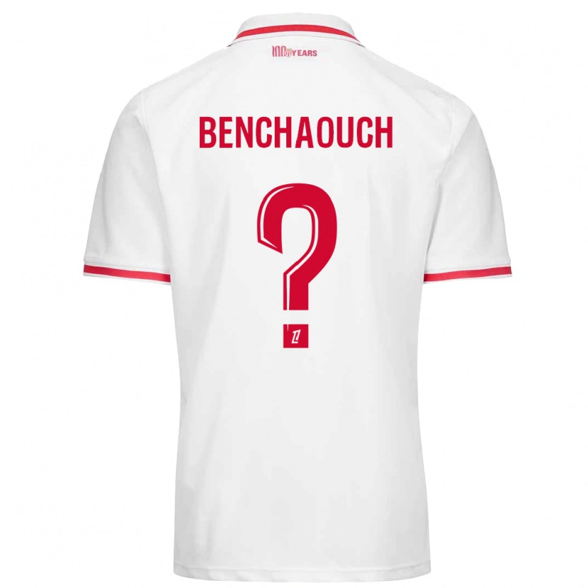 Danxen Kvinder Yanis Benchaouch #0 Hvid Rød Hjemmebane Spillertrøjer 2024/25 Trøje T-Shirt