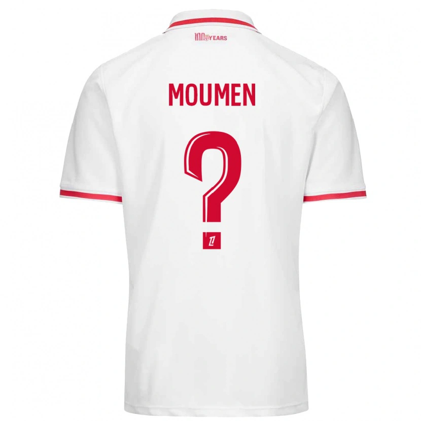 Danxen Kvinder Jebril Moumen #0 Hvid Rød Hjemmebane Spillertrøjer 2024/25 Trøje T-Shirt