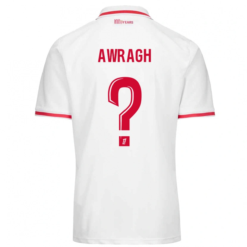 Danxen Kvinder Soufian Awragh #0 Hvid Rød Hjemmebane Spillertrøjer 2024/25 Trøje T-Shirt