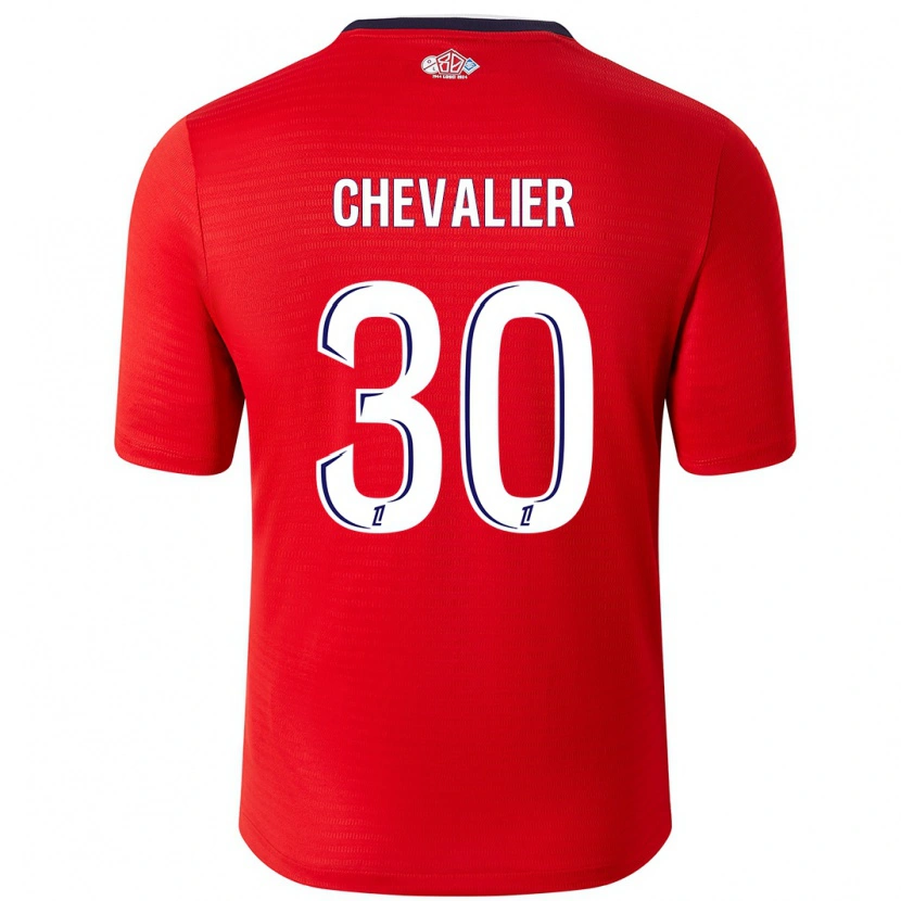 Danxen Kvinder Lucas Chevalier #30 Rød Hvid Hjemmebane Spillertrøjer 2024/25 Trøje T-Shirt