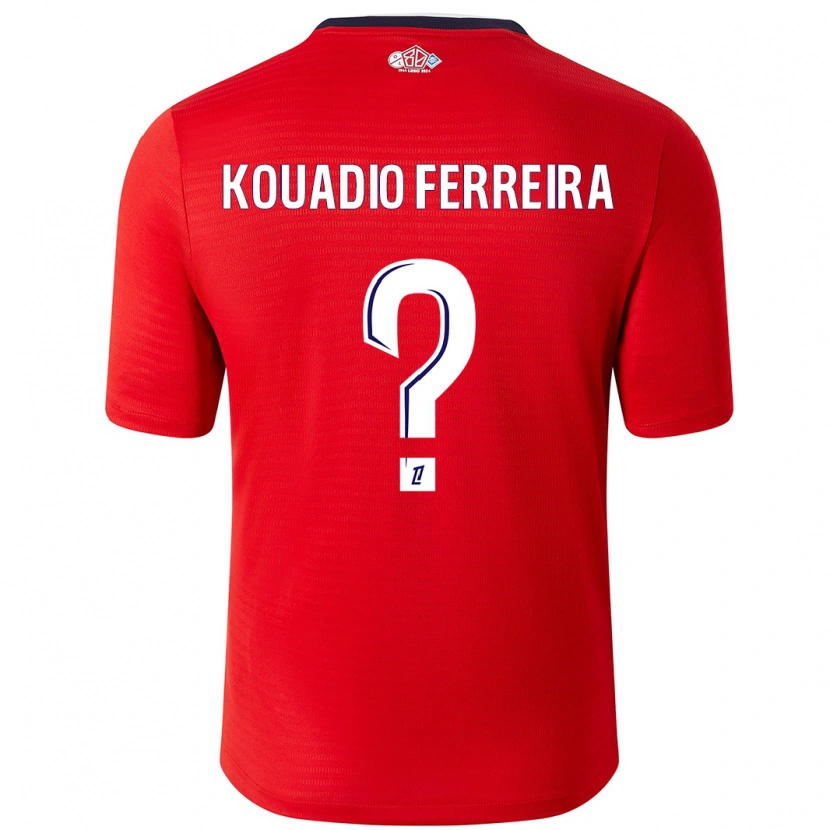 Danxen Kvinder Wilfrid Kouadio Ferreira #0 Rød Hvid Hjemmebane Spillertrøjer 2024/25 Trøje T-Shirt