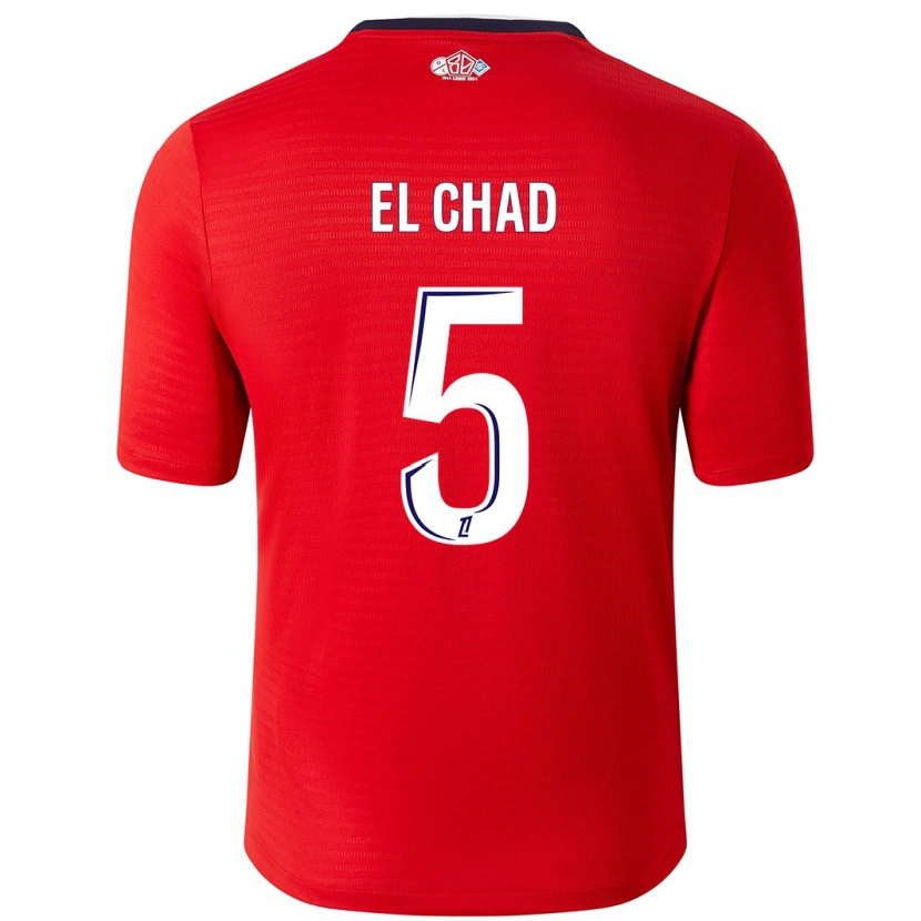 Danxen Kvinder Nesryne El Chad #5 Rød Hvid Hjemmebane Spillertrøjer 2024/25 Trøje T-Shirt
