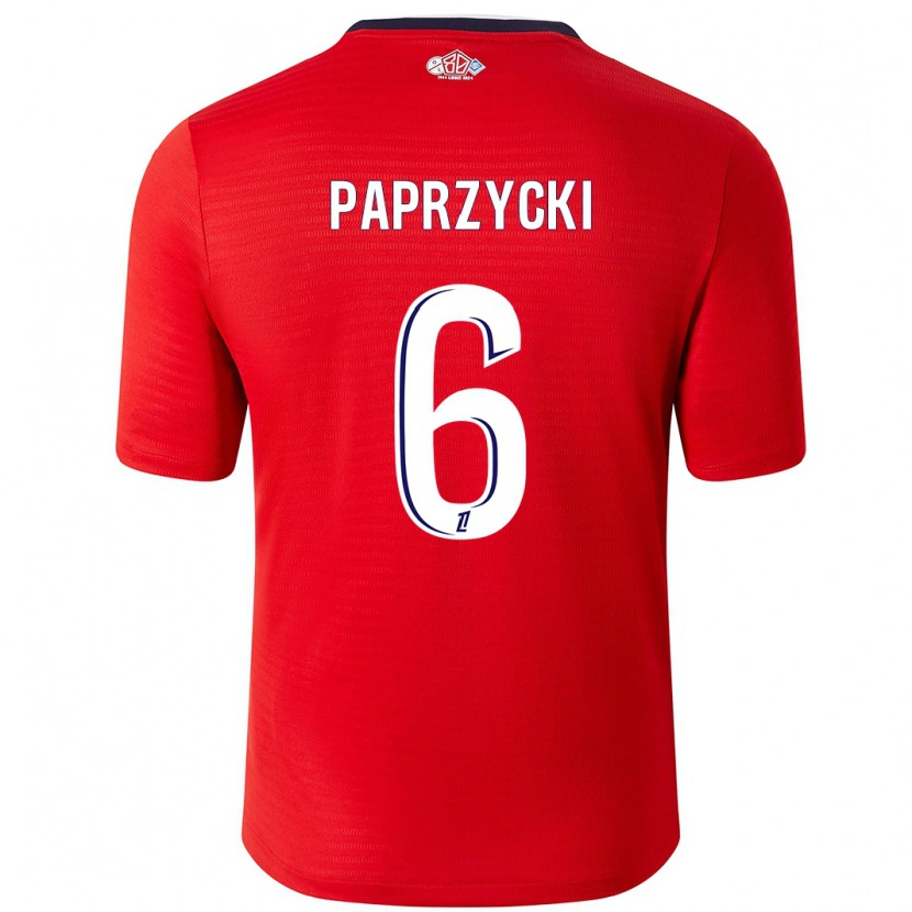 Danxen Kvinder Aurore Paprzycki #6 Rød Hvid Hjemmebane Spillertrøjer 2024/25 Trøje T-Shirt