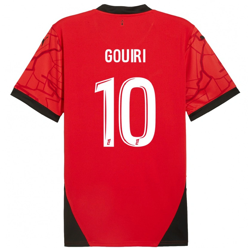 Danxen Kvinder Amine Gouiri #10 Rød Sort Hjemmebane Spillertrøjer 2024/25 Trøje T-Shirt