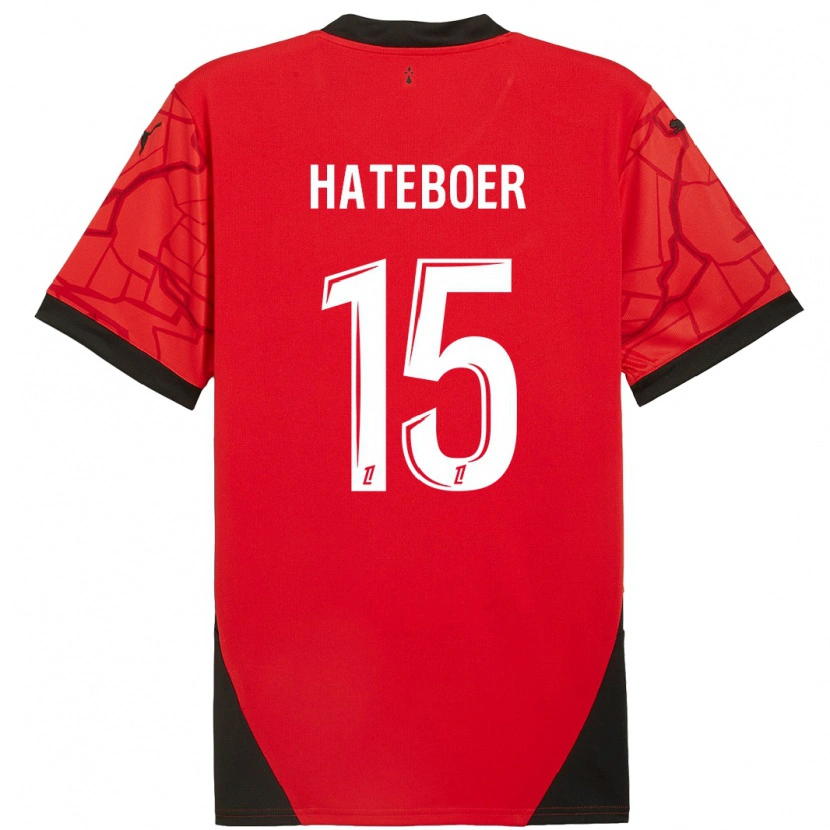 Danxen Kvinder Hans Hateboer #15 Rød Sort Hjemmebane Spillertrøjer 2024/25 Trøje T-Shirt