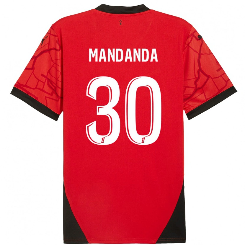 Danxen Kvinder Steve Mandanda #30 Rød Sort Hjemmebane Spillertrøjer 2024/25 Trøje T-Shirt