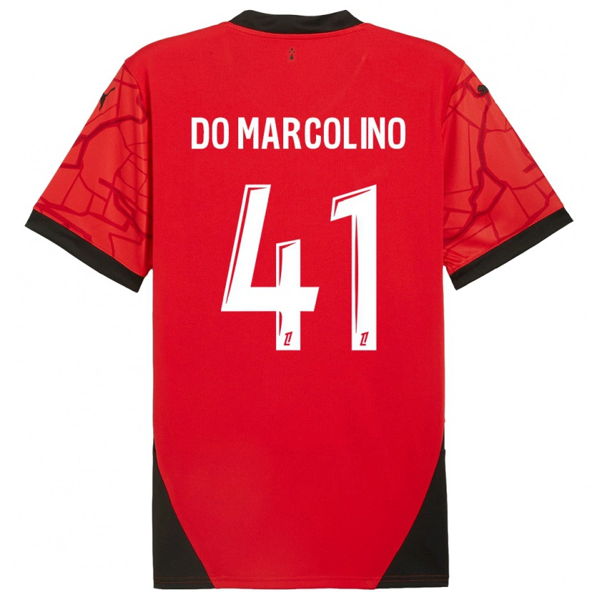 Danxen Kvinder Alan Do Marcolino #41 Rød Sort Hjemmebane Spillertrøjer 2024/25 Trøje T-Shirt