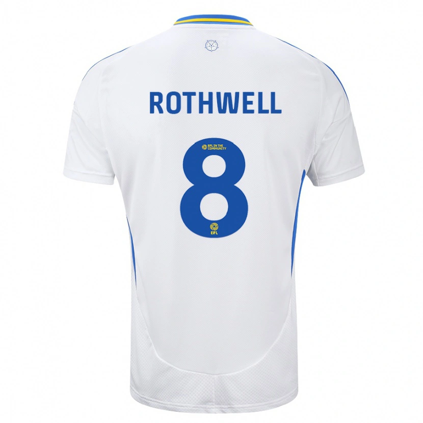 Danxen Kvinder Joe Rothwell #8 Hvid Blå Hjemmebane Spillertrøjer 2024/25 Trøje T-Shirt