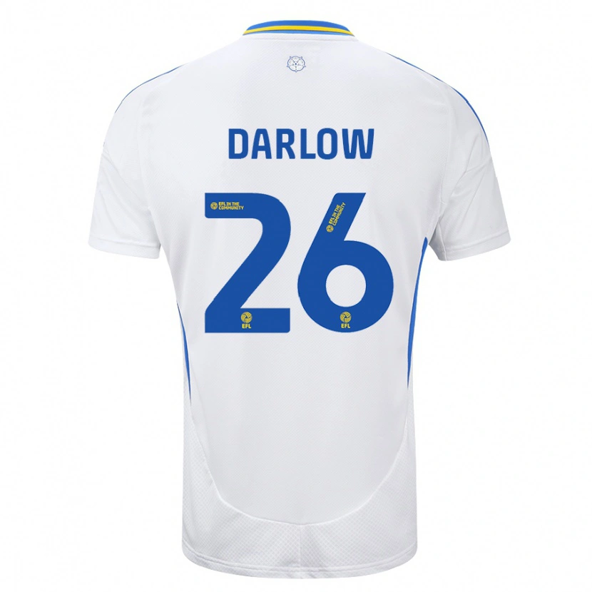 Danxen Kvinder Karl Darlow #26 Hvid Blå Hjemmebane Spillertrøjer 2024/25 Trøje T-Shirt