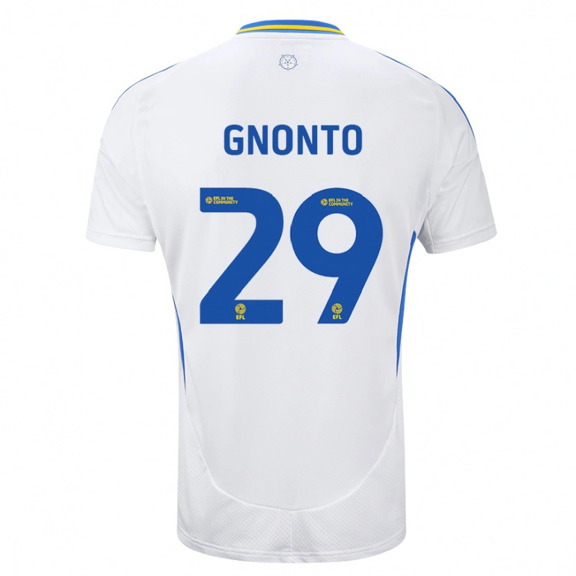 Danxen Kvinder Wilfried Gnonto #29 Hvid Blå Hjemmebane Spillertrøjer 2024/25 Trøje T-Shirt