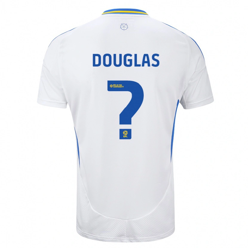 Danxen Kvinder Connor Douglas #0 Hvid Blå Hjemmebane Spillertrøjer 2024/25 Trøje T-Shirt