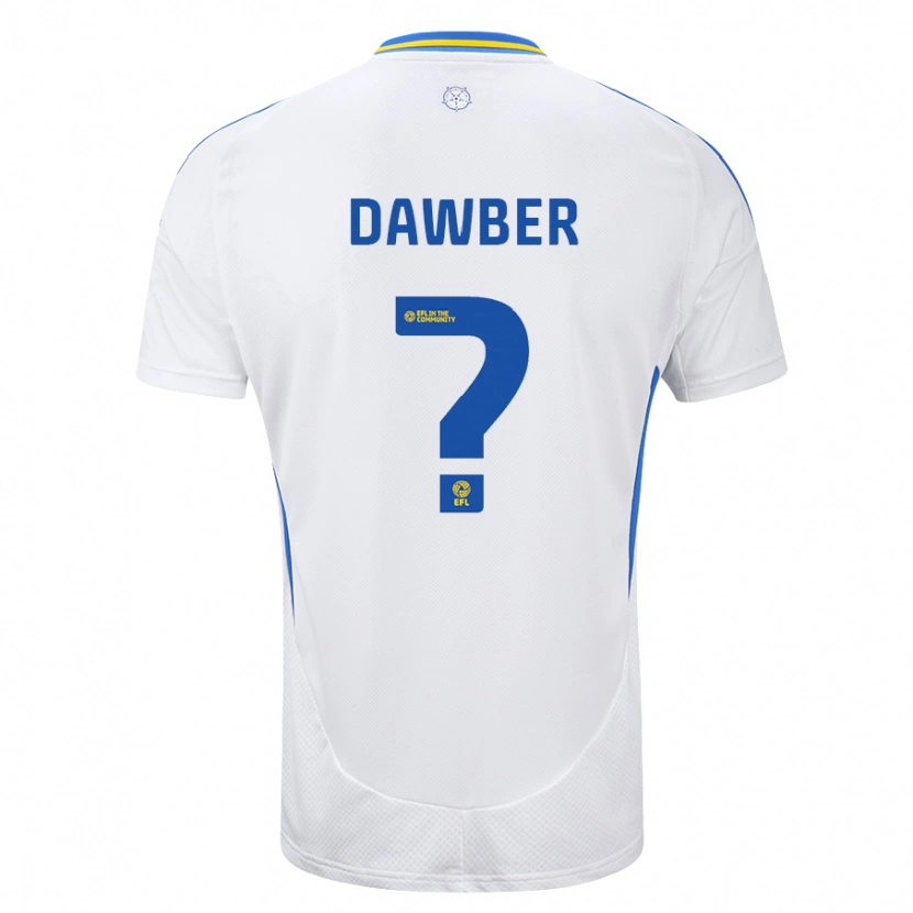 Danxen Kvinder Oscar Dawber #0 Hvid Blå Hjemmebane Spillertrøjer 2024/25 Trøje T-Shirt