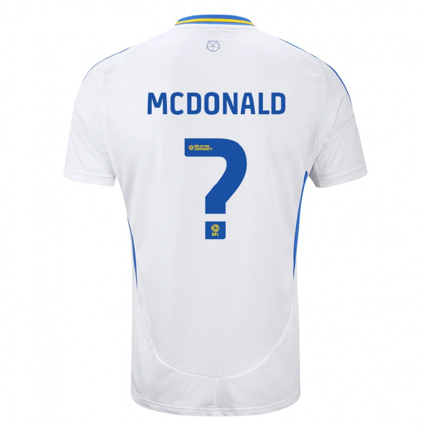 Danxen Kvinder Josh Mcdonald #0 Hvid Blå Hjemmebane Spillertrøjer 2024/25 Trøje T-Shirt