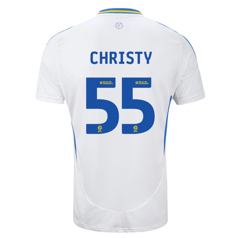 Danxen Kvinder Harry Christy #55 Hvid Blå Hjemmebane Spillertrøjer 2024/25 Trøje T-Shirt