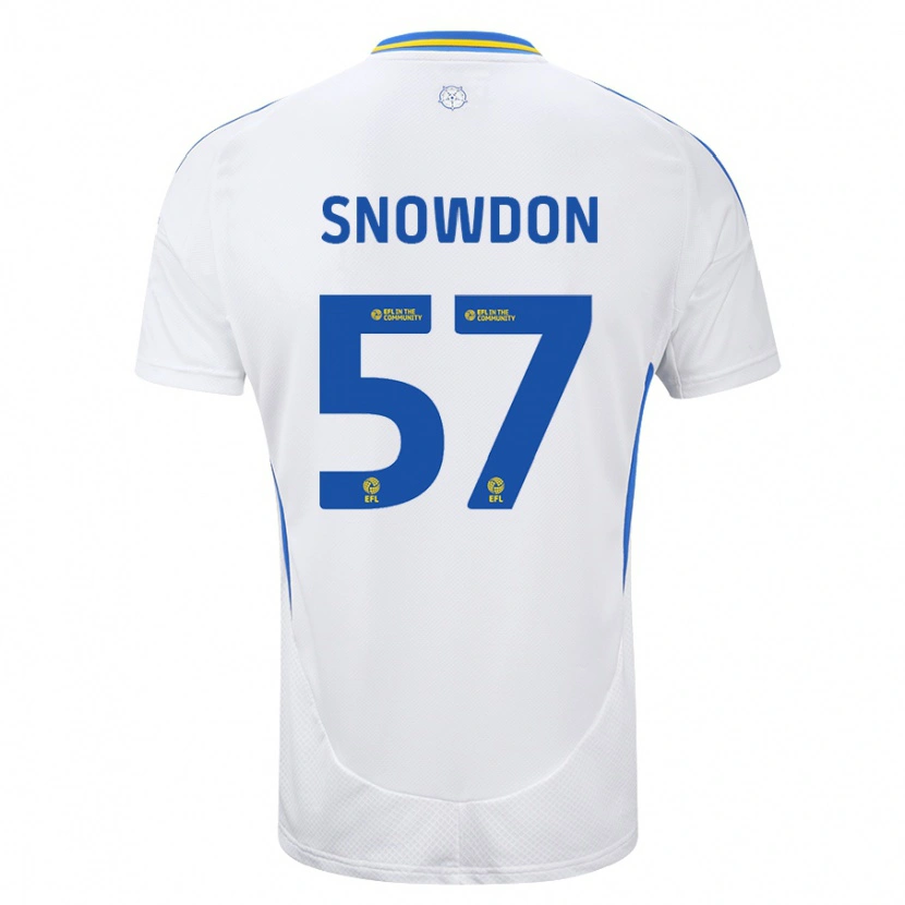Danxen Kvinder Joe Snowdon #57 Hvid Blå Hjemmebane Spillertrøjer 2024/25 Trøje T-Shirt