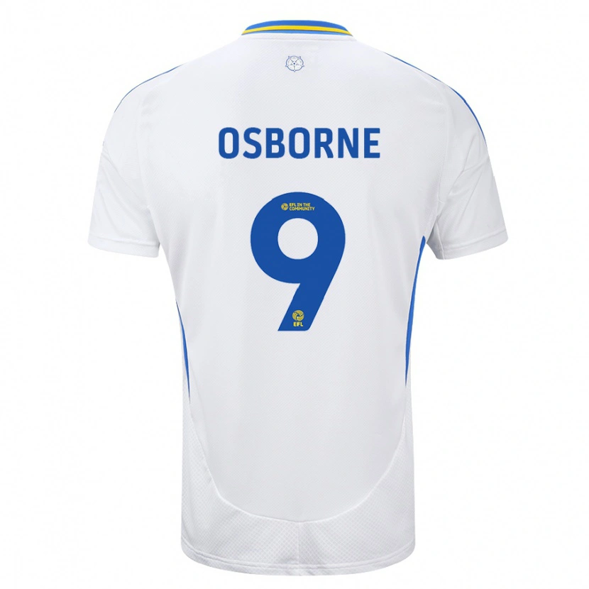 Danxen Kvinder Jemimah Osborne #9 Hvid Blå Hjemmebane Spillertrøjer 2024/25 Trøje T-Shirt