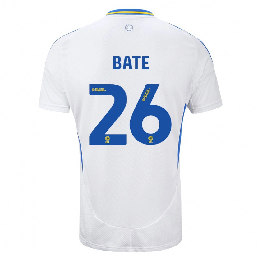 Danxen Kvinder Lewis Bate #26 Hvid Blå Hjemmebane Spillertrøjer 2024/25 Trøje T-Shirt