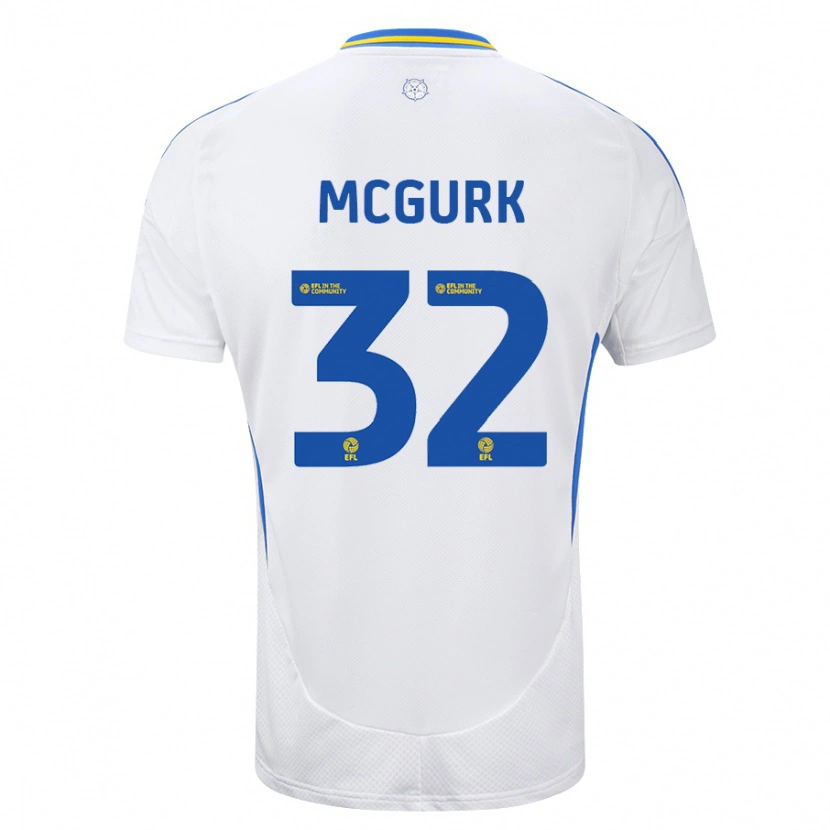 Danxen Kvinder Sean Mcgurk #32 Hvid Blå Hjemmebane Spillertrøjer 2024/25 Trøje T-Shirt