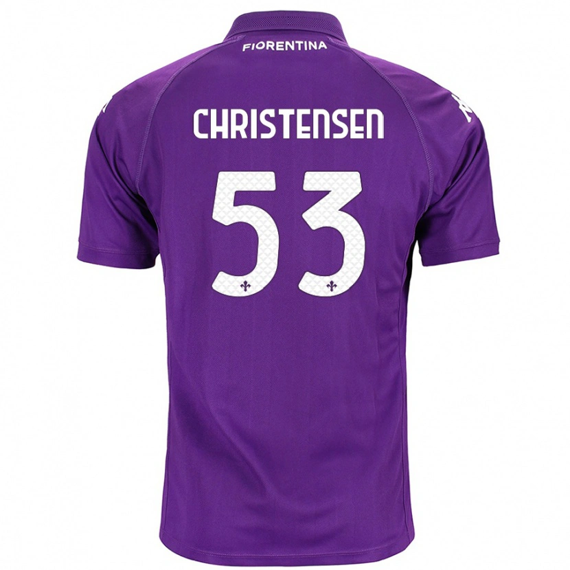 Danxen Kvinder Oliver Christensen #53 Lilla Hjemmebane Spillertrøjer 2024/25 Trøje T-Shirt